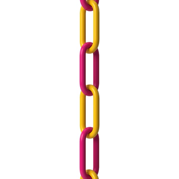 Montour Line Magenta and Yellow Plastic Chain, 2 In, 100 Ft. Long CH-CH-20-YM-100-BX - main